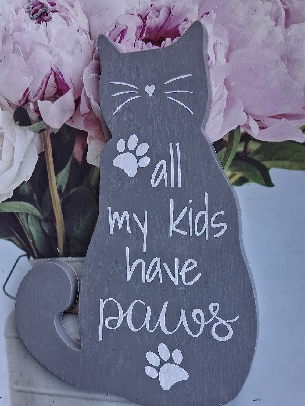 Gray Cat Paw Wall Hanging - All My Kids Have Paws